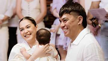 Maja Salvador and Rambo Nuñez share pics from Maria's first swimming day