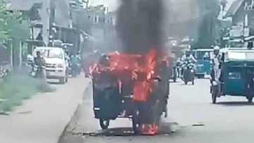 Tricycle, biglang nagliyab sa kalsada sa General Santos; driver nakaligtas
