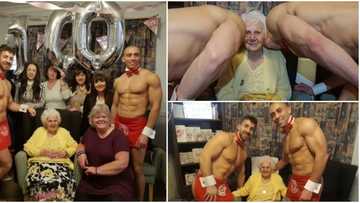 Gogo's saucy birthday: Grandma celebrates centenary with male dancers