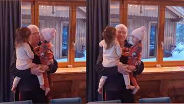 Video of baby Thylane and baby Dahlia being sweet to grandpa Louis Paul Heussaff goes viral