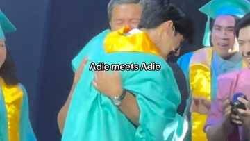 Aga Muhlach and his son Andres share an emotional moment on-stage of 'Bagets The Musical'