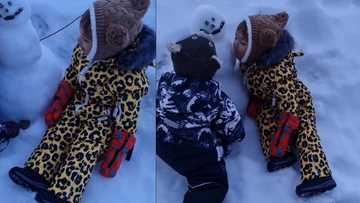 Baby Dahlia Heussaff and baby Thylane Bolzico’s cute video with a snowman goes viral