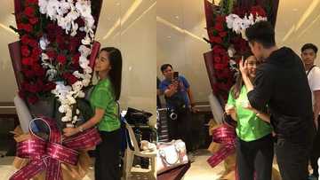 Xian Lim surprises Kim Chiu with a giant bouquet of flowers on Valentine's day