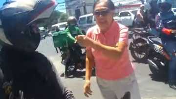 Video of old lady going berserk, destroying rider's motorcycle goes viral