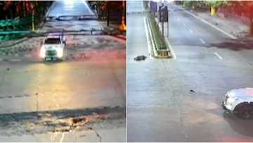 Rider ends up wounded after trying to beat the red light and hits an SUV