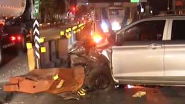Babaeng pasahero sugatan matapos bumangga ang MPV sa barriers sa EDSA