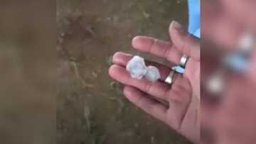 Video ng pag-ulan ng yelo sa Santa Maria, Bulacan, viral: "Anlalaki ng yelo"