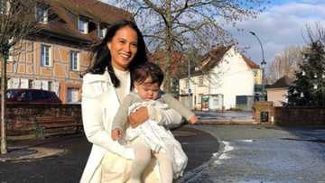 Isabelle Daza and Adrien Semblat's son gets baptized in France