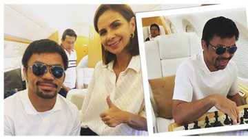 Manny Pacquiao, sumakay sa bonggang 8-seater private jet plane pabalik ng bansa