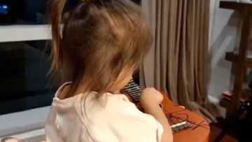 Video of baby Dahlia Heussaff singing while playing ukulele goes viral