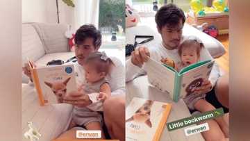 Video of baby Dahlia and Erwan Heussaff’s adorable story time goes viral