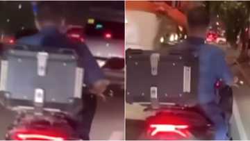 LTO suspends policeman's driver's license after running on bike lane without helmet