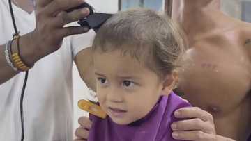 Andi Eigenmann, ibinahagi ang unang haircut ng anak na si Koa sa viral video
