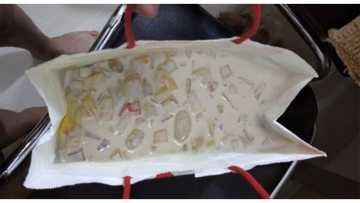 Malakas daw kay tita: Fruit salad sa paper bag, kinagiliwan ng netizens