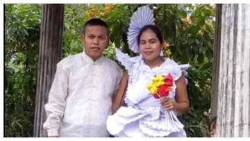Bride na wala raw pambili ng damit pangkasal, gumawa ng sariling gown yari sa papel