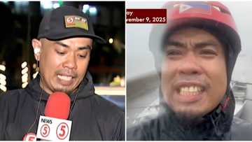 Cameraman ng News 5, hinangaan nang siya mismo ang mag-ulat ng lagay sa Albay