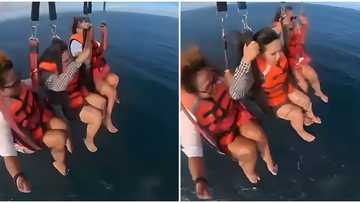 Magkaibigan, may kakaibang nagawa habang sila ay nagpa-parasailing