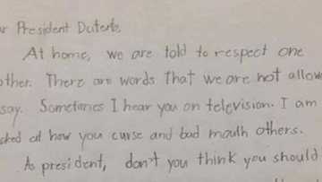 9-year-old's honest letter to Pres. Duterte goes viral: "I'm shocked how you curse"