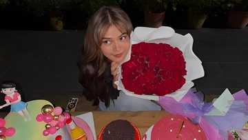 Maris Racal, ibinida ang bouquet ng red roses at birthday cakes na natanggap