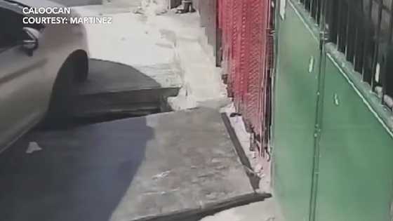 SUV at iba pang sasakyan, nahulog mga gulong sa malaking butas sa kalsada