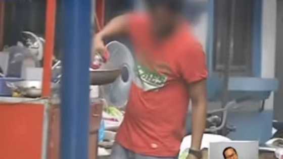 Tindero, nahulicam na ibinalik sa kawali at niluto ang nalaglag na sahog