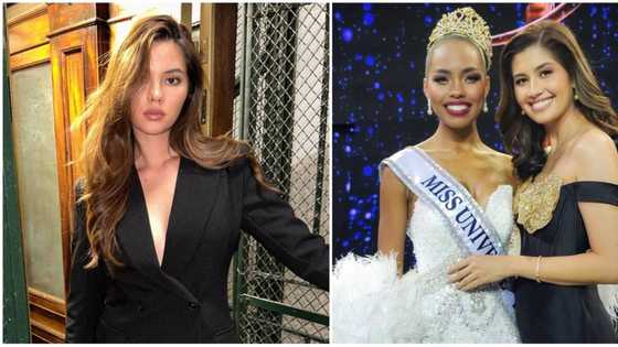 Catriona Gray, Shamcey Supsup react to Miss Bulacan winning Miss Universe PH 2024