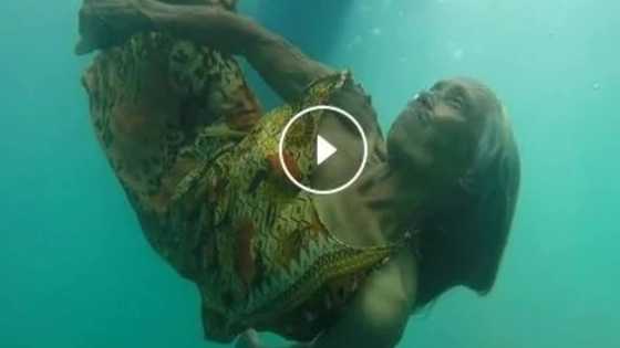 VIDEO: This 74-year-old grandma dives into the ocean daily to collect coins for her family!