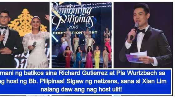Trying hard daw! Netizens criticize Richard Gutierrez and Pia Wurtzbach's hosting stint at the Bb. Pilipinas coronation night
