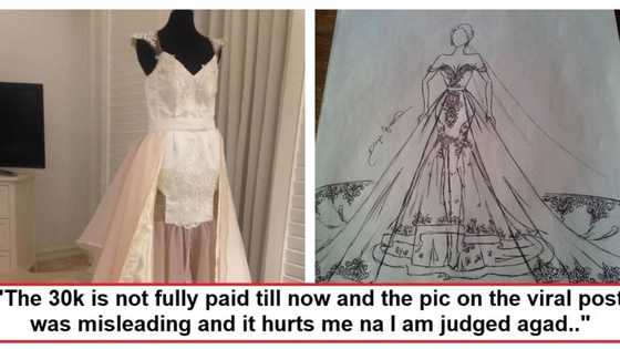 Nagsampahan na ng reklamo! Designer of the viral wedding gown airs her side of the story in the hopes of clearing her name