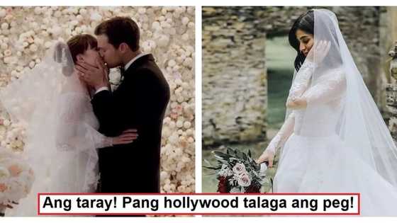 Anastasia Steele wears a wedding gown from the same Filipino designer who did Anne Curtis' bridal dress