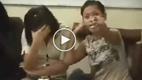 Matatawa ka dito! Angry Filipina's dentures fall off her mouth while arguing with reporter