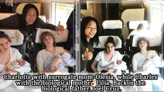Joel Cruz poses with mothers of his twins