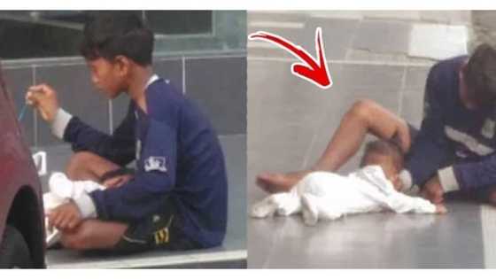 A hungry little sibling of this poor street kid started crying. You won't believe what he does to calm her down!