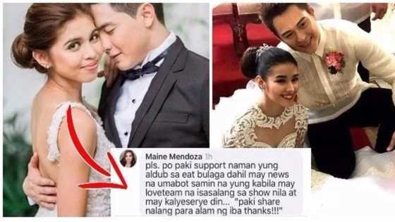 LOOK: Maine Mendoza is asking her fans to support the AlDub love team. Is AlDub threatened by LizQuen?