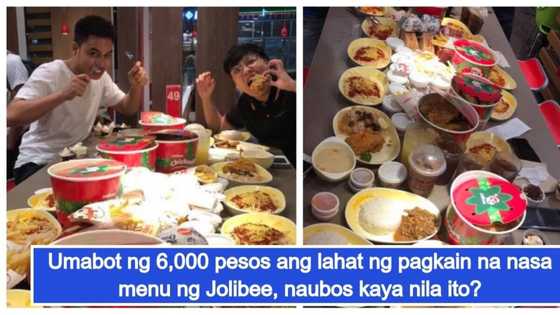 Lakas trip! Barkada na umorder ng lahat ng nasa menu ng Jollibee, nag-viral