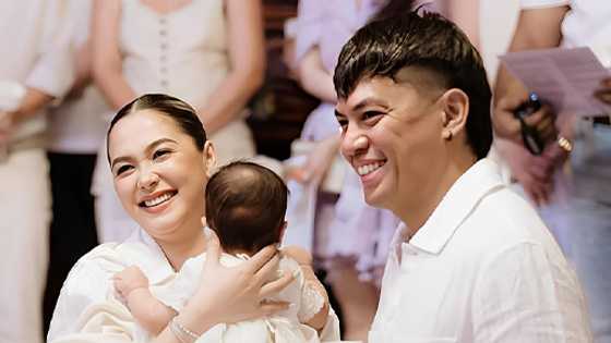 Maja Salvador and Rambo Nuñez share pics from Maria's first swimming day