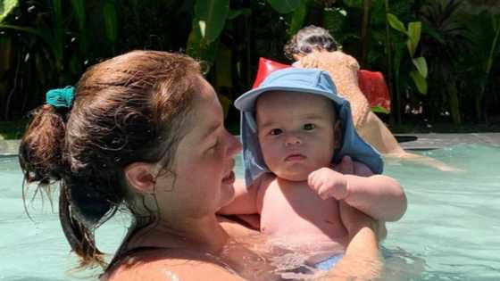 Photos of Andi Eigenmann’s son Koa’s first pool experience go viral