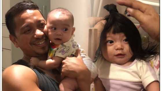 Jhong Hilario, napagtripan ang anak niya na lagyan ng buhok