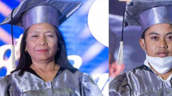Viral ang kuwento ng 58-anyos na ina at batang anak na magkaklase sa senior high at sabay nag-graduate