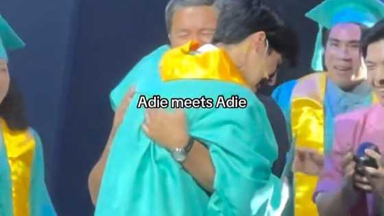 Aga Muhlach and his son Andres share an emotional moment on-stage of 'Bagets The Musical'