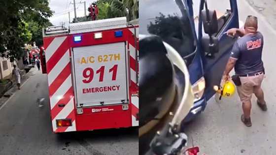 Dump truck drivers allegedly under the employ of an LGU harass firemen at emergency site