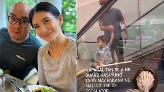 Asawa't-anak ni Rica Peralejo, napagalitan ni Kuyang guard dahil sa maling paggamit ng escalator