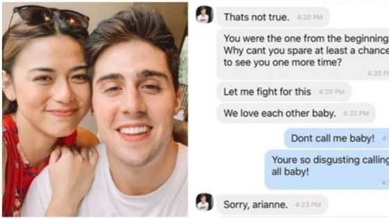 Arianne Bautista posts screenshots of messages regarding her cheating allegations against her ex-boyfriend