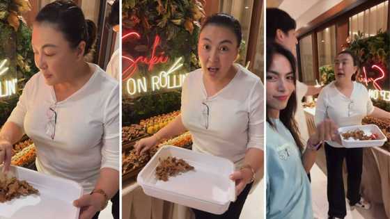 Video ni Sharon Cuneta na nagbabalot ng pagkain sa birthday celebration ni Gian Sotto, kinaaliwan