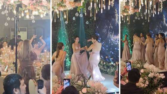 Video ng "Water" dance ng mga bridesmaids sa kasal nina Carlo Aquino, Charlie Dizon, kinagiliwan