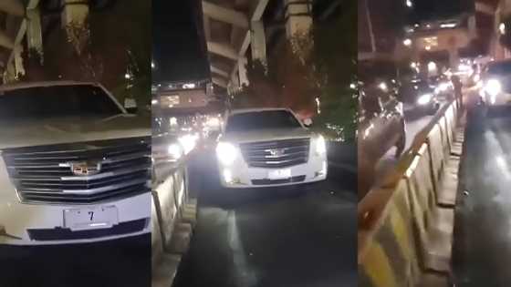 Video ng SUV na may plate number 7 na sinita ng female enforcer nang pumasok sa bus lane, viral