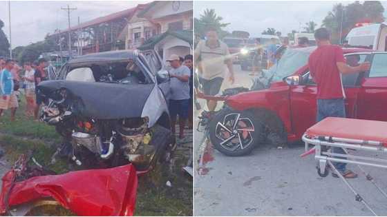 Pickup truck at kotse, nagsalpukan; 2 patay, kabilang ang 8-anyos na bata, 7 iba pa, sugatan