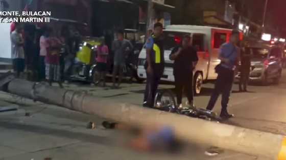 Rider, patay pagkatapos mabagsakan ng poste ng kuryente na nabangga ng SUV