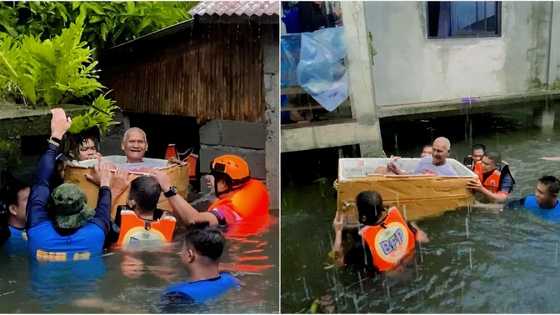 Lolo na nire-rescue mula sa baha, pinusuan ng mga netizens; "nagbibigay ng pag-asa at lakas"