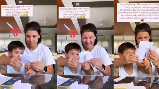 Camille Prats, ibinahagi ang cute moment ni Nolan: "First time to learn cutting"